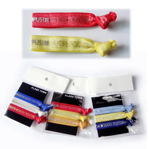 Custom printed mixed colors elastic hair ties