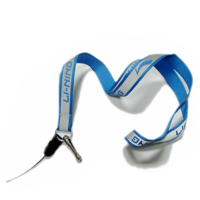 Narrow strap imprinted custom logo reflective wrist cell phone string key chain