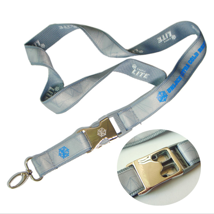 High quality bottle opener with double purpose cord printed neck strap