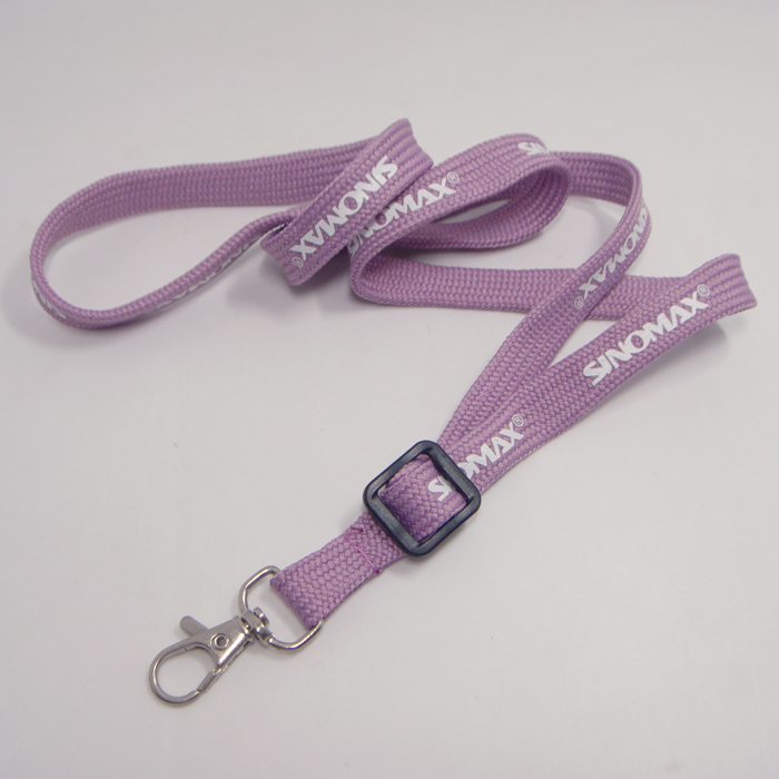 Custom wrist design purple color name badges holder tubular neck strap