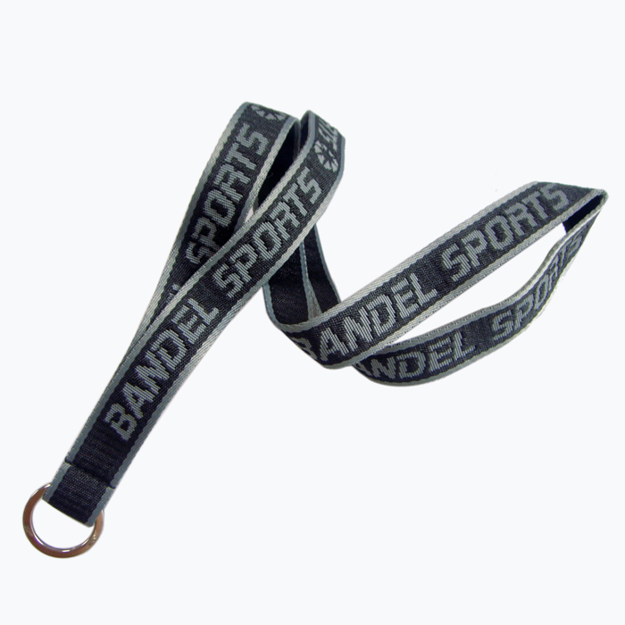 Strong key ring woven custom logo on one side nylon lanyard