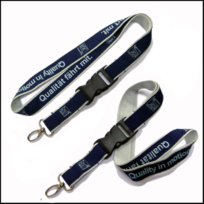 High quality custom badges polyester satin neck lanyard for business adverting