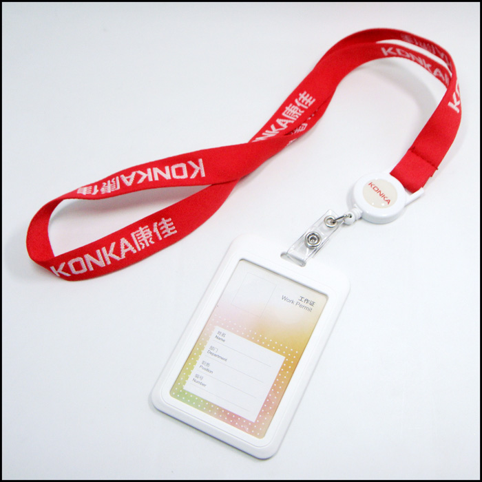 Tether certificate card set sling business employee work card holder retractable Polyester neck lanyard