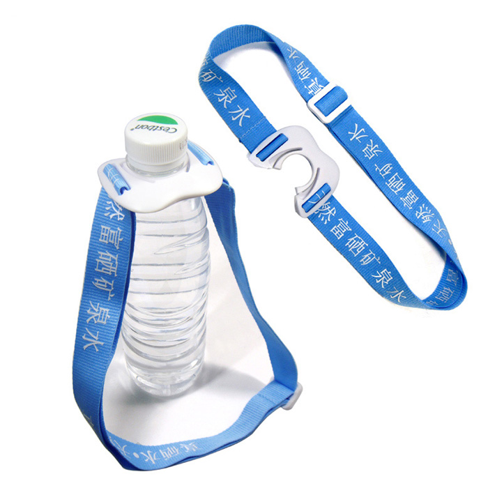 White plastic water bottle holder business gift neck lanyards