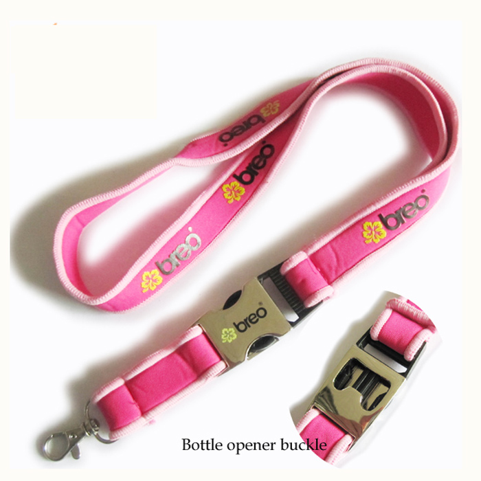 New Design pink water-repellent opener quick hook neck lanyard