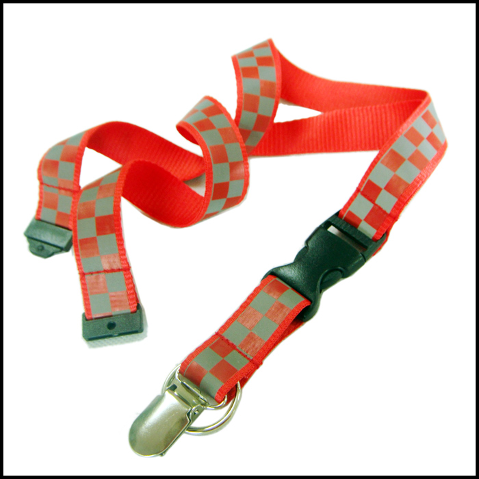 Bulldog clip ID card holder reflective and polyester custom neck lanyards strap