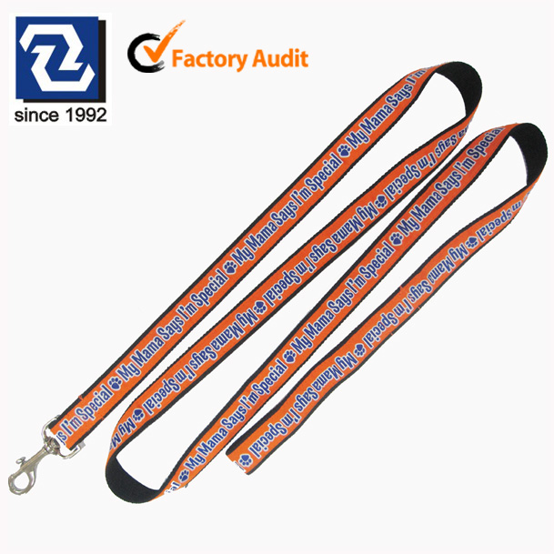  Dog collar manufacturer made of polyester and satin printed logo Dog leashes