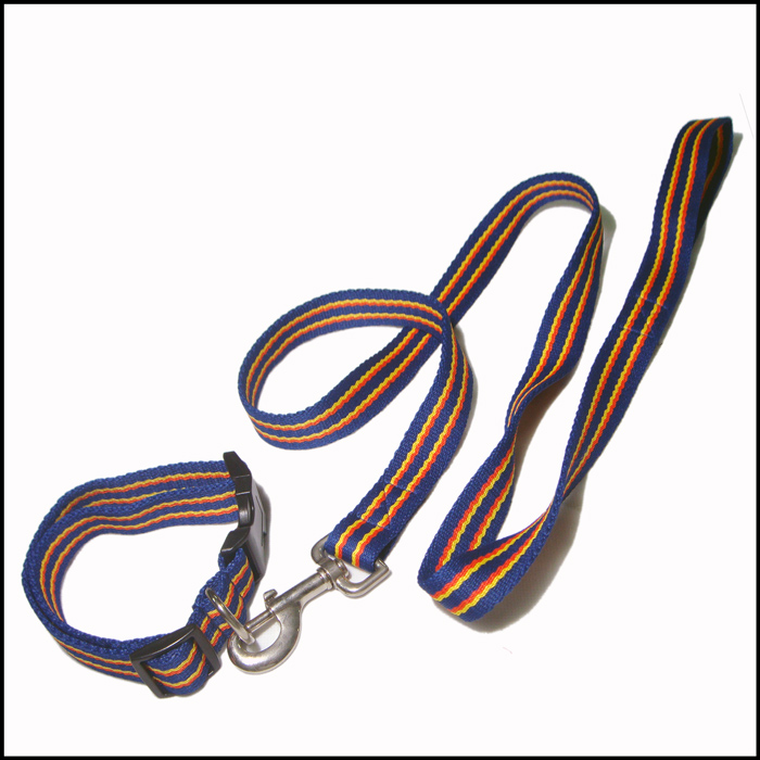  Top quality thick woven polyester big dog leashes and collar