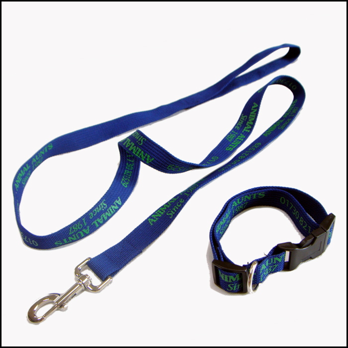 Thick fabric polyester printing custom logo pet leashes and collar