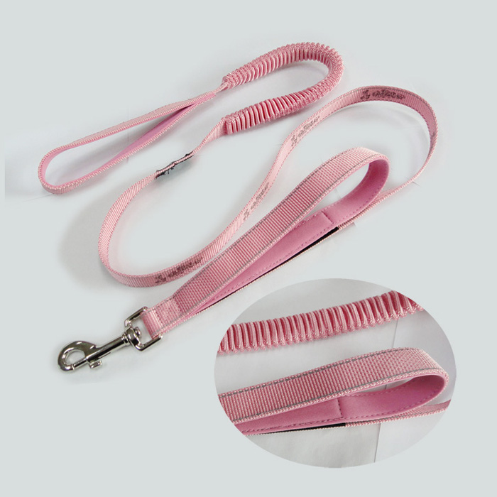 Secure with a glance of the pink elastic top quality pet collar dog leashes