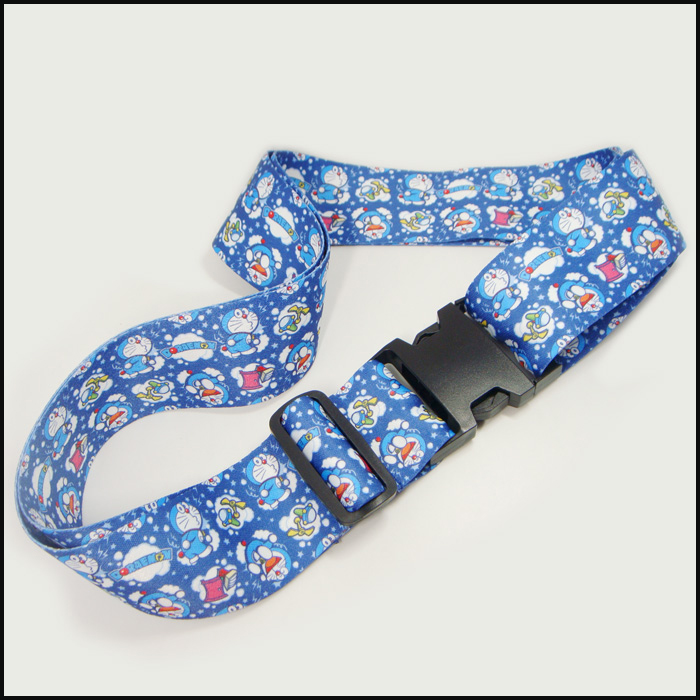 Sublimation Doraemon logo suitcase luggage belts strap for promotion gift