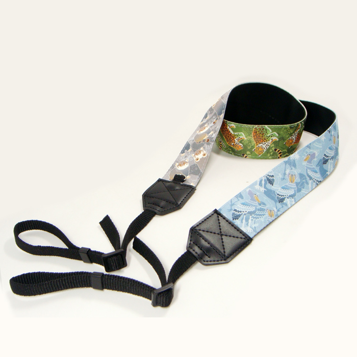 Leather and polyester fabric custom sublimation logo camera strap for activity gift