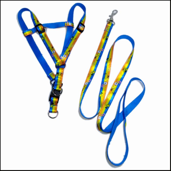 Fashion heat transfer pet tracer straps for dog walking belt