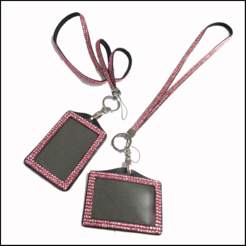 Rhinestone bling card holder lanyards for promotional gift