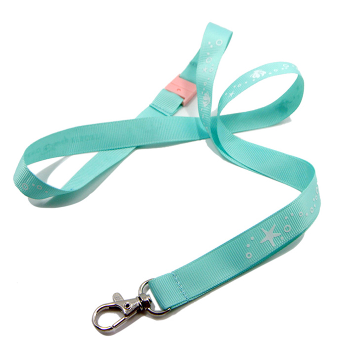 Color safety buckle design logo polyester satin ribbon for promotional gift