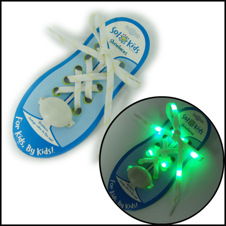 Flashing LED glow in the dark nylon shoelaces with light fiber shoe  laces 