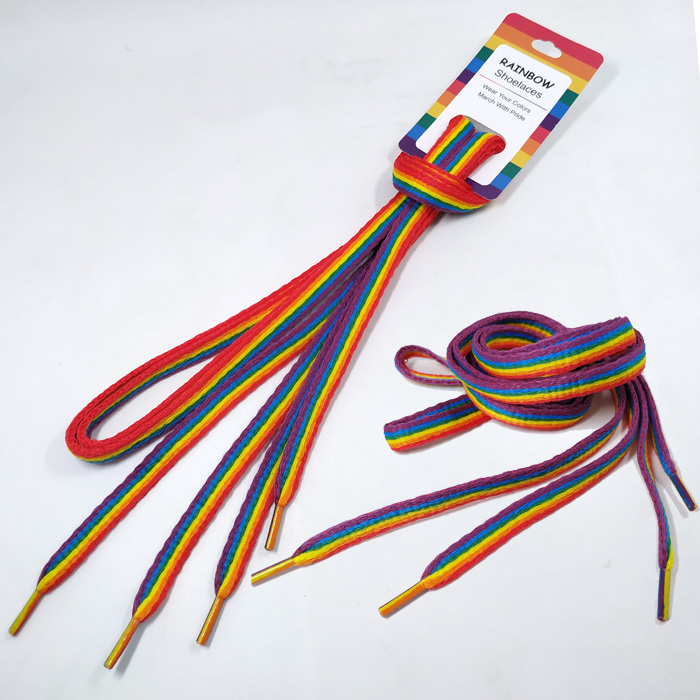 Weaving rainbow fabric string cardboard roll shoelace paper package 