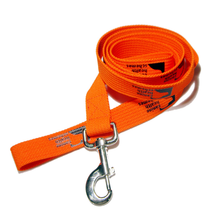 Orange woven polyester training dog leash rope