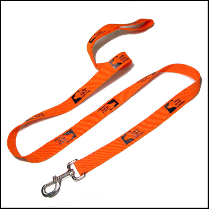 Orange woven polyester training dog leash rope