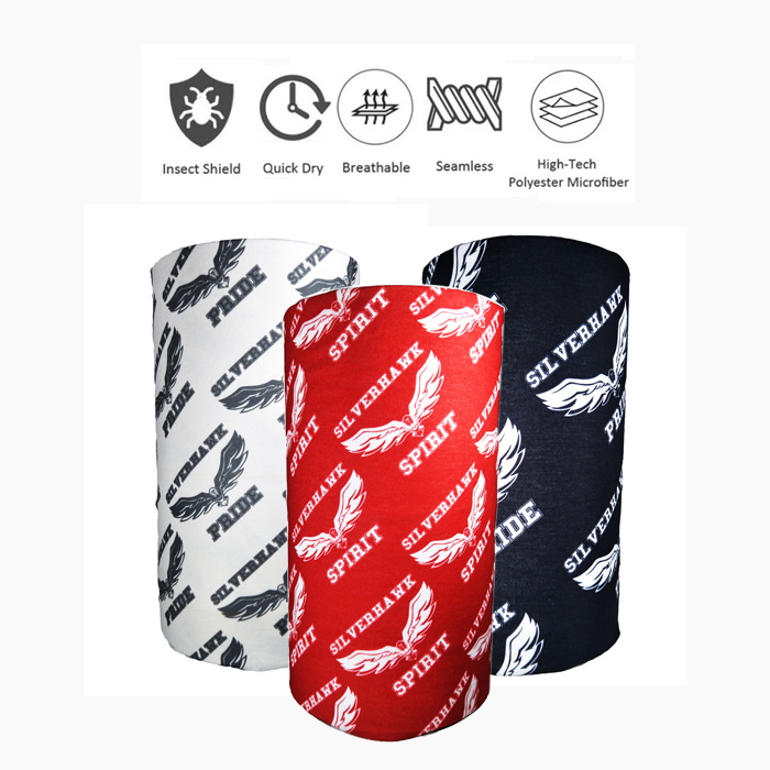 white black red tubular bandana print brand logo wristband beanie