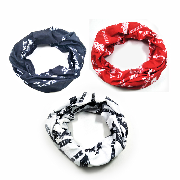 white black red tubular bandana print brand logo wristband beanie