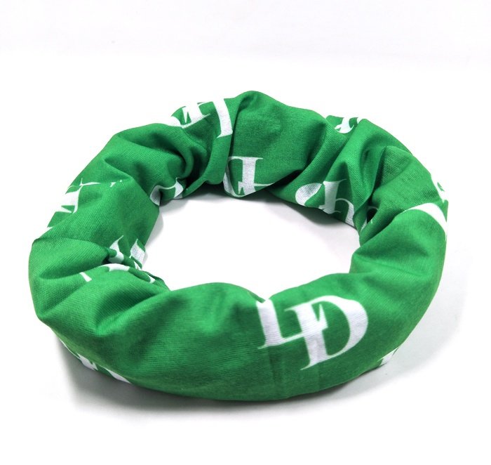 winter green print brand logo Multifunctional headwear bandana