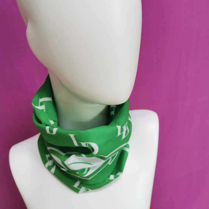 winter green print brand logo Multifunctional headwear bandana