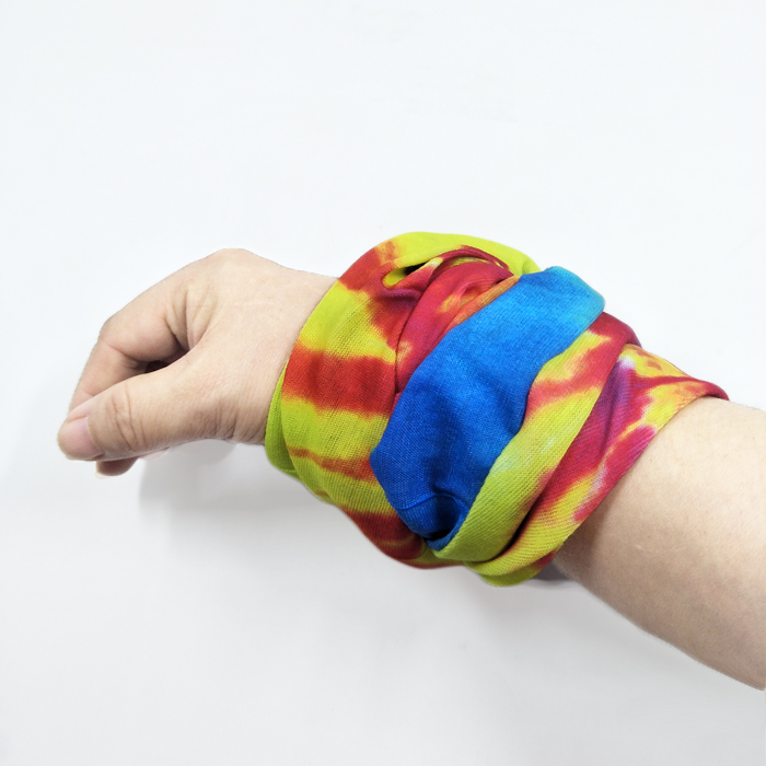 Hot sale rainbow colors bandana fabric wristband