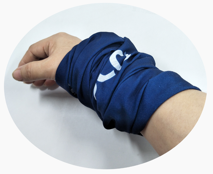 Dark blue color business custom branded logo bandana wristband