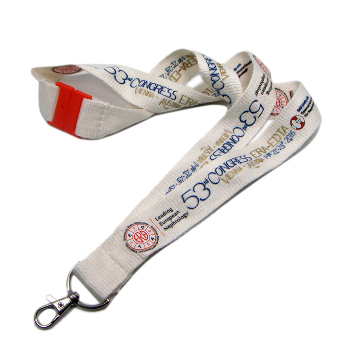 Off white red safety buckle bamboo neck lanyard