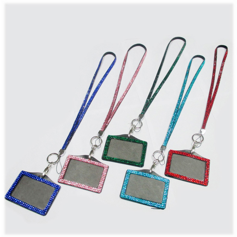 Custom colors nice crystal card holder lanyards