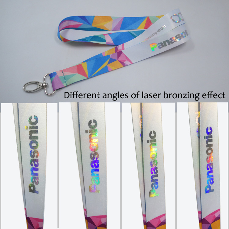Laser reflective logo sublimation polyester lanyard  personalized