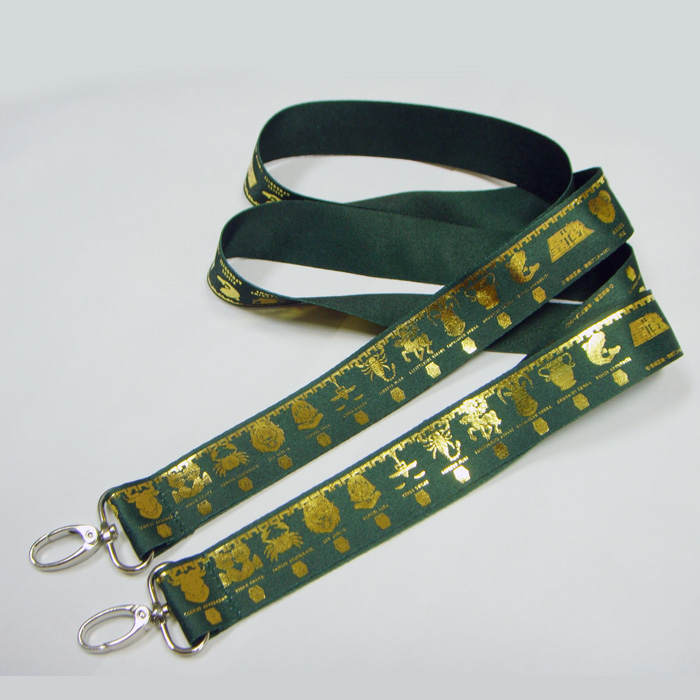 Gold reflective business ID badge holder neck lanyard