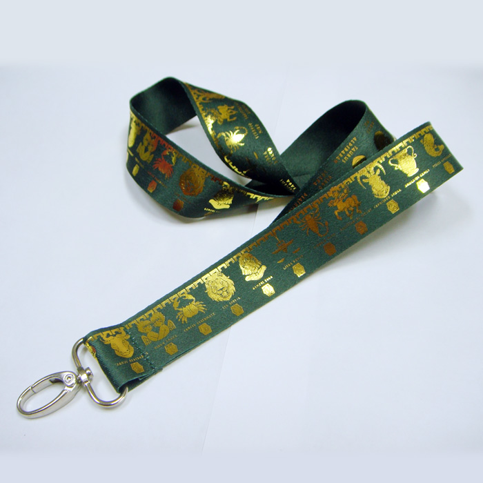 Wind polyester Gold sublimation cute logo neck lanyard
