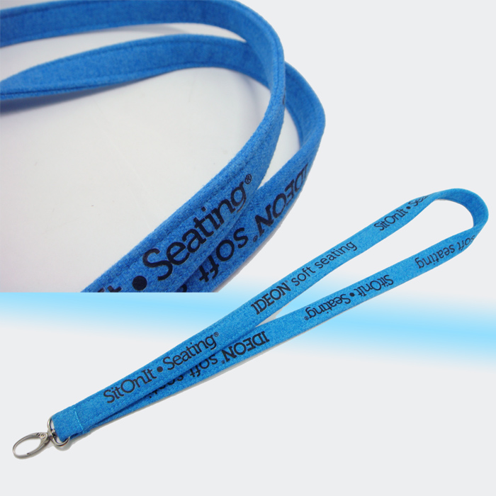 Blue thickened two-double wool felt fabric lanyard