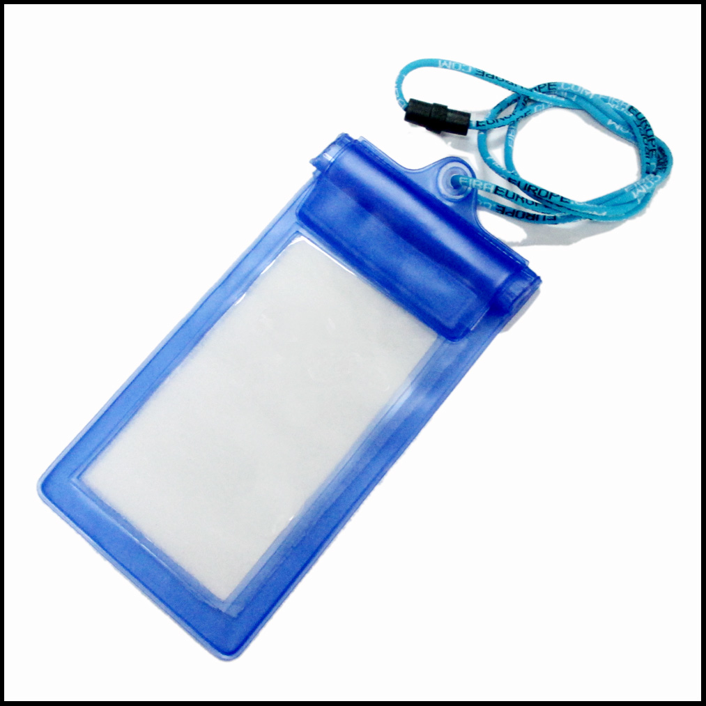 Waterproof mobile phone PVC pouch with lanyard case
