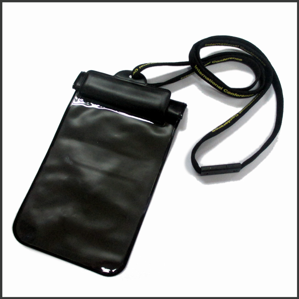 Waterproof mobile phone PVC pouch with lanyard case