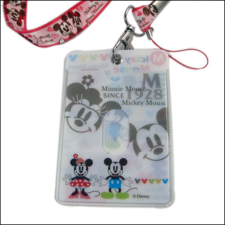 Sublimation Disney cartoon logo lanyard PVC cartoo card holder