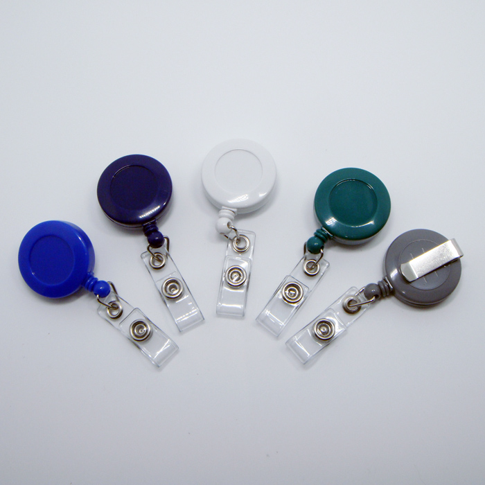 Cusotm Colors round retractable reel card badge holder