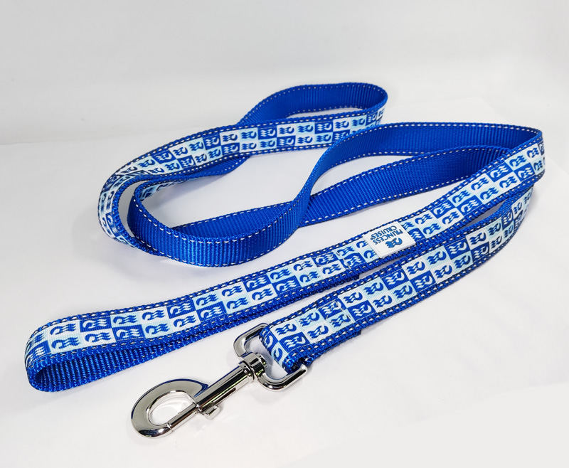 Blue Strong safety nylon reflective strap pet walking leashes and collar set