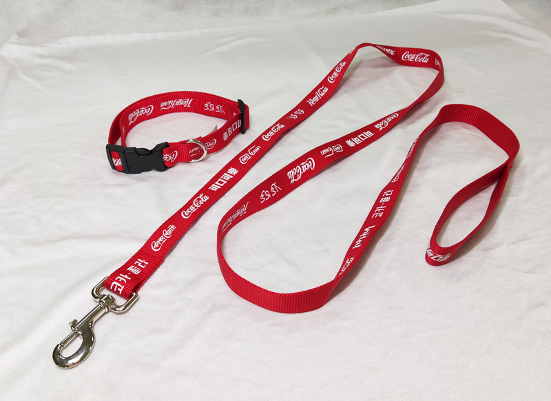 Red Nylon strong running webbing dog leashes and collars 