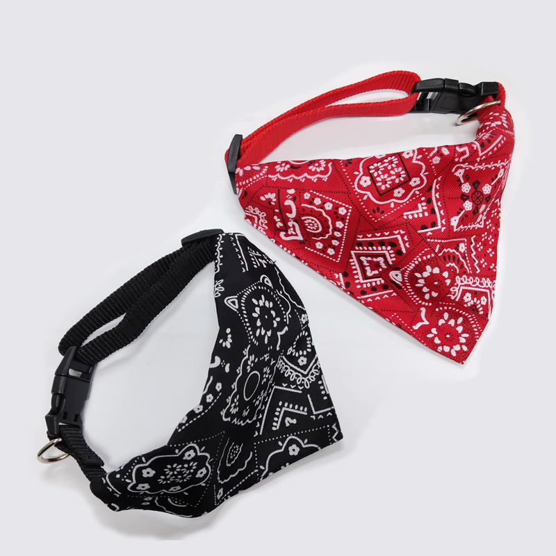 High quality low price customised fashionable print cute dog bandana over trough large collar