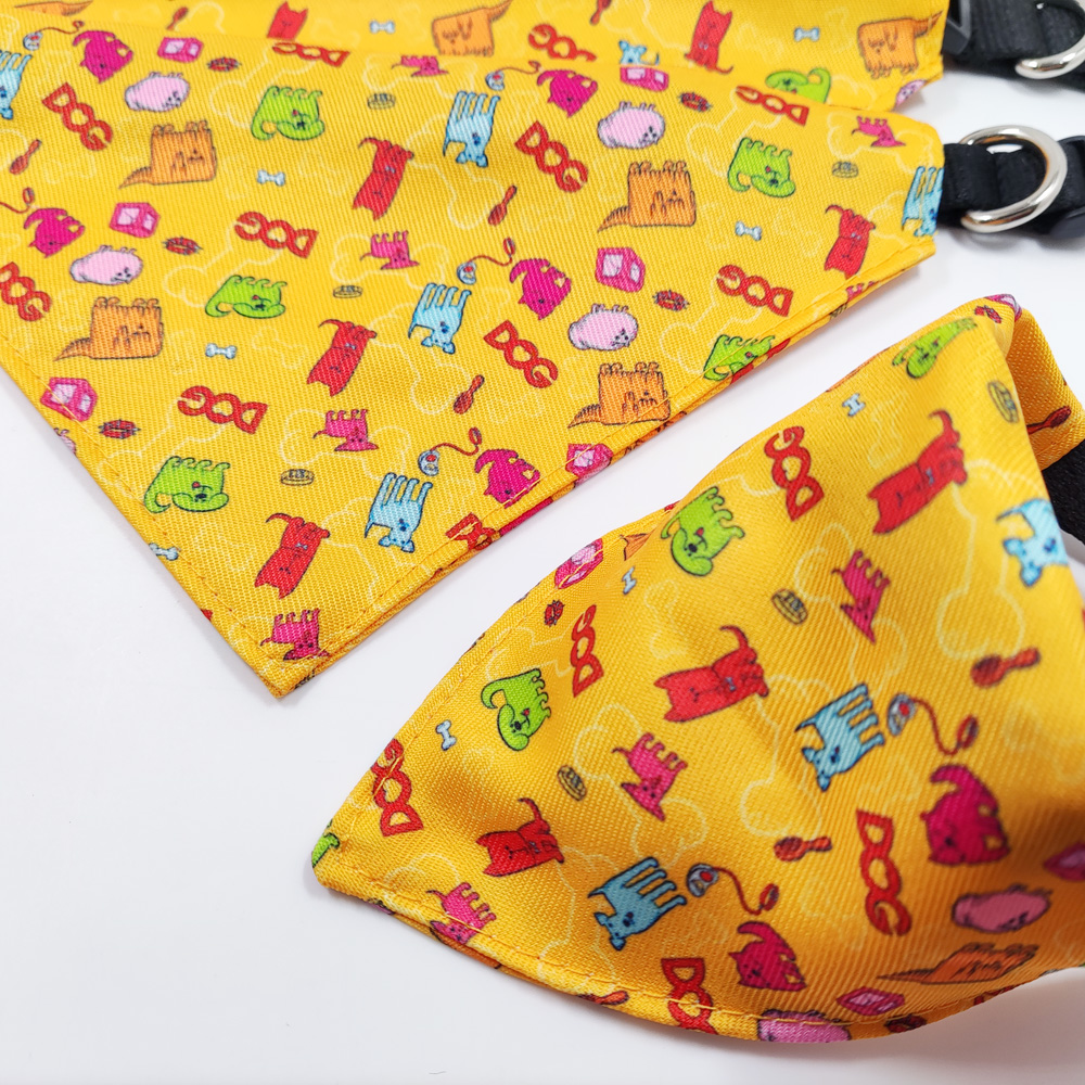 Designer supplies Puppy cute pet cat collar spike fabric bandana set