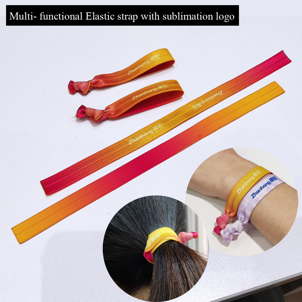 Custom printed mixed colors elastic hair ties weaving bracelets