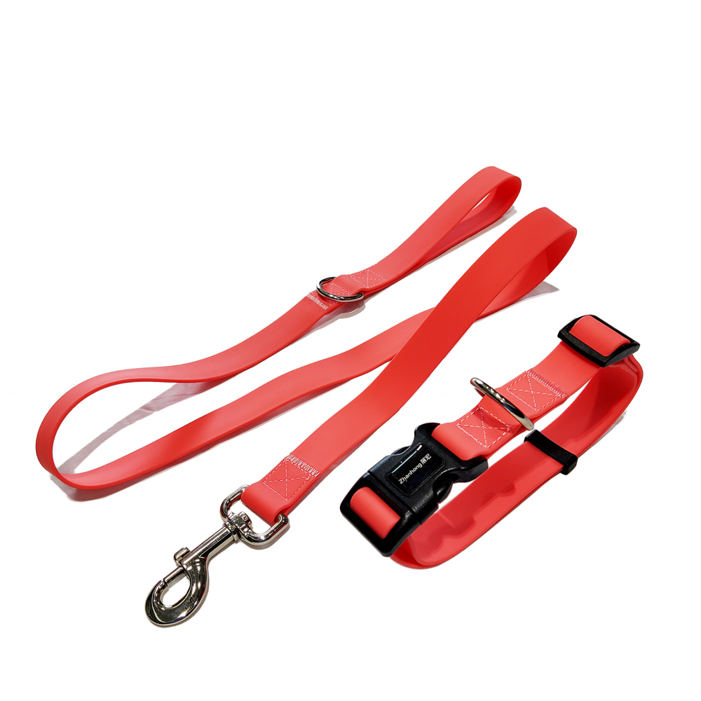 ​Eco Friendly Silicone Stopper Compostable Waterproof Soft Pvc Double Luxury Pet Dog Leash And Collar Set
