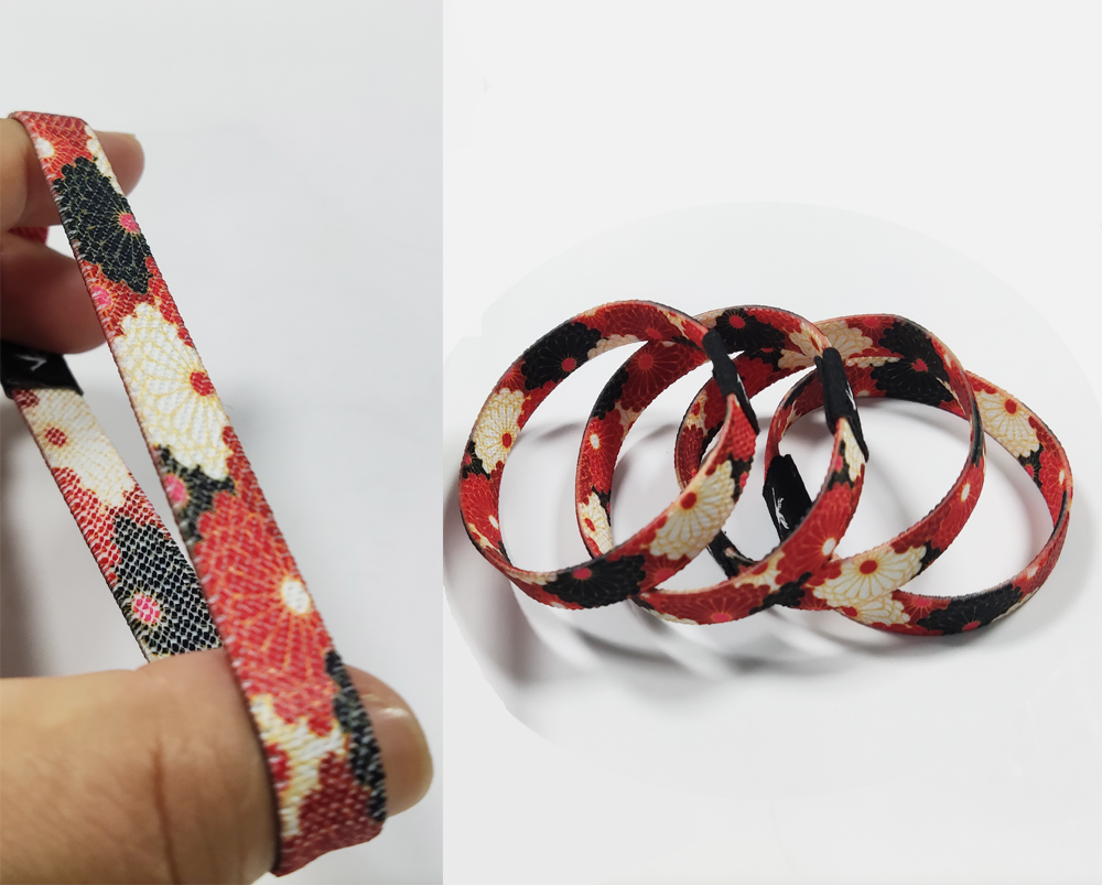 Promotion heat-transfer printing Event Festival Polyester Bracelets Fabric Wrist bands