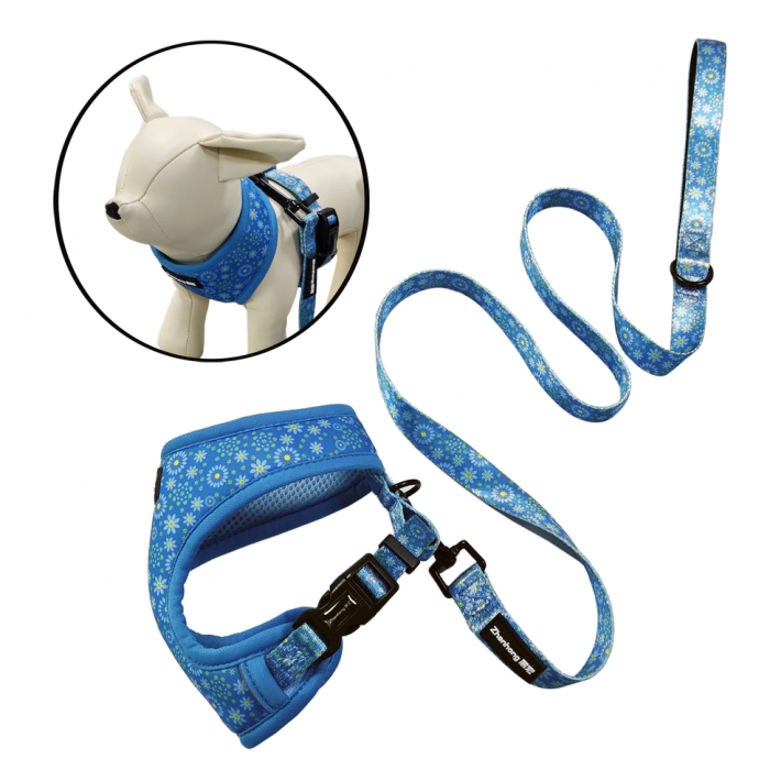 Angel wing lingerie nylon bunny fashion pet puppy waterproof soft dog harness collar and leash set