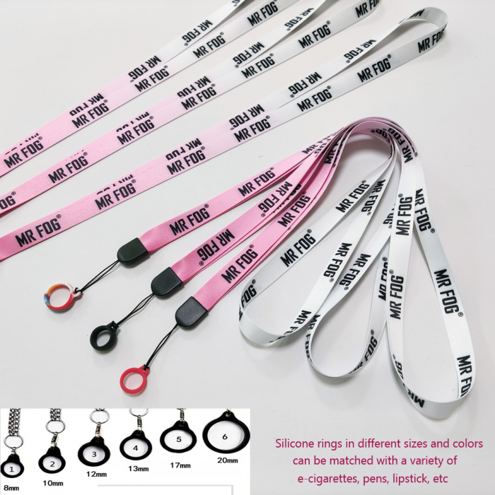Fashion pink white sublimation logo pen holder strap lipstick holder neck lanyards 