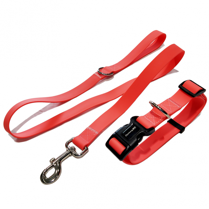 ​Eco Friendly Silicone Stopper Compostable Waterproof Soft Pvc Double Luxury Pet Dog Leash And Collar Set