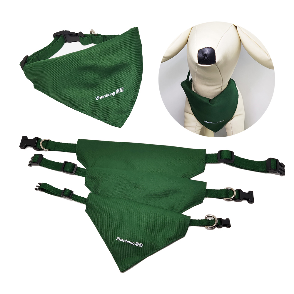 绿色纯色酷围脖单色印刷宠物三角巾
